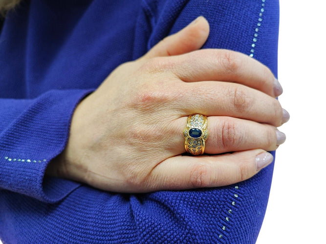 Bague 56 Bague saphir et diamant 58 Facettes Bag.saph.alveol