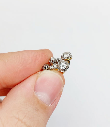 Ohrringe Ohrringe Klappcreolen im alten Schliff aus 18k Gold und Diamanten 58 Facettes A06618