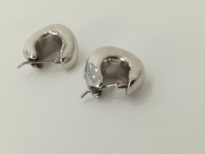 Boucles d'oreilles Créoles Or Blanc 58 Facettes