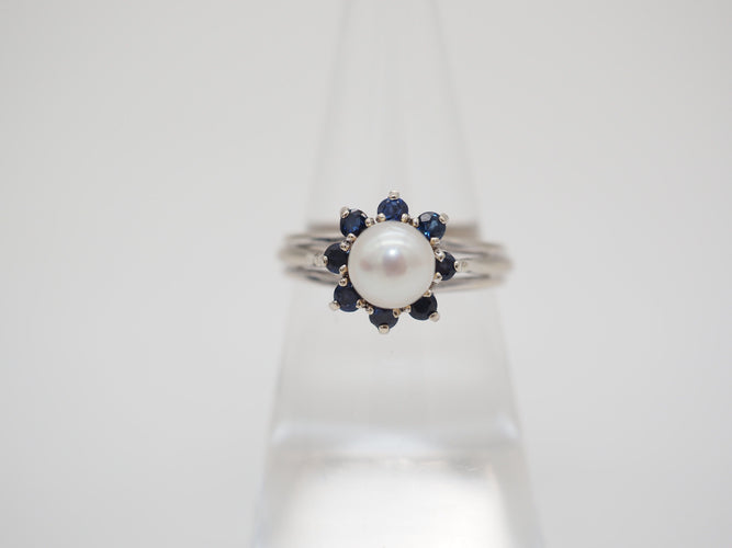 Bague 52 Bague Perle et Saphirs Or 58 Facettes