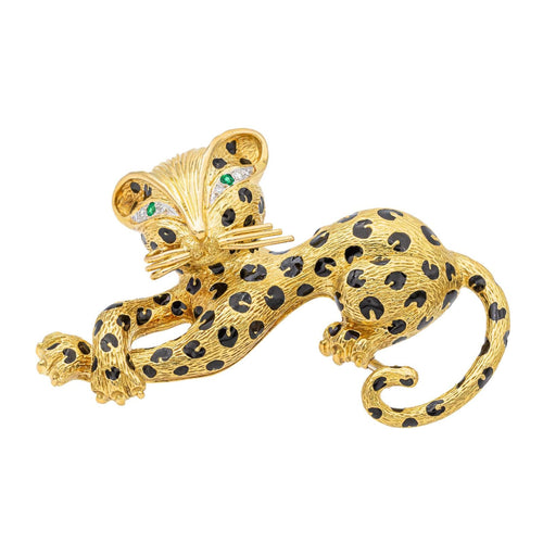Broche Fred Broche Ombre Féline Or jaune Diamant, Emeraude 58 Facettes 2973901CN