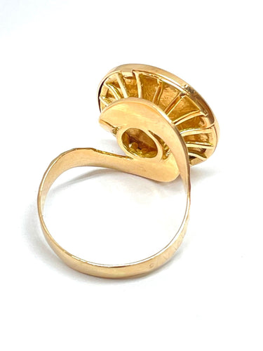 Bague 63 Bague en or jaune 18 carats sertie d'une piéce de 10 Francs Coq en 900/1000 58 Facettes