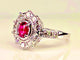 Bague Bague marguerite or blanc rubis et diamants 58 Facettes AB413