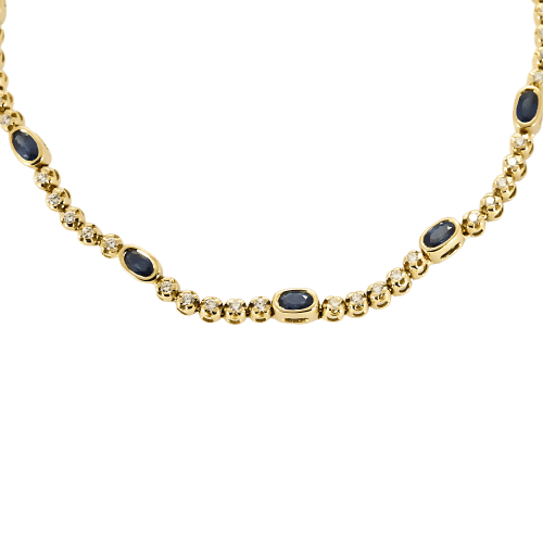 Collier Collier en or jaune, saphirs et diamants 58 Facettes DADB-15