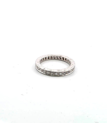 Bague 54 Bague en platine avec diamants 58 Facettes