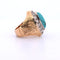 Bague 43 Bague en or jaune et blanc avec turquoise et diamants 58 Facettes