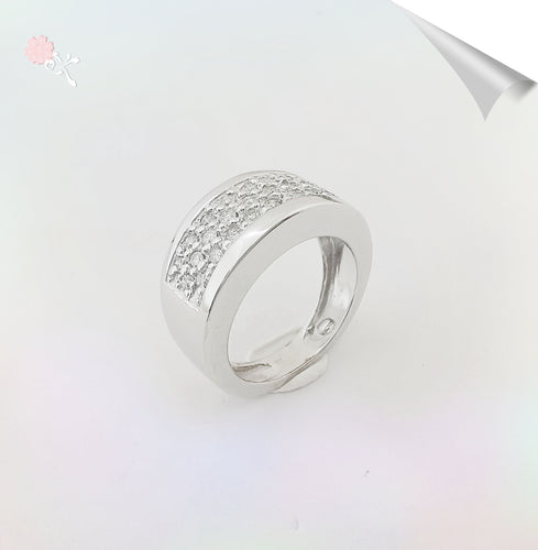 Bague 51.5 Bague Bandeau Diamants Or Blanc 58 Facettes AA 1519