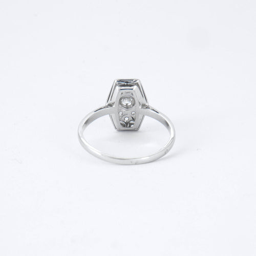Bague 60.5 Bague diamants en or gris et platine, Art Déco 58 Facettes