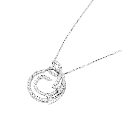 Collier Sautoir Van Cleef & Arpels, "Contes d'Hiver", or blanc et diamants. 58 Facettes 35181
