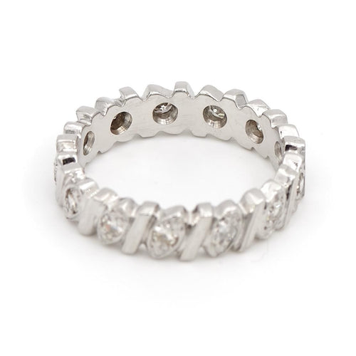 Bague 50 Bague Alliance Or blanc Diamant 58 Facettes 1718077CN