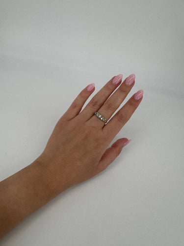 Bague 54 Bague jarretière XIXe siècle or jaune 750 diamants taille anciennes 58 Facettes 1238