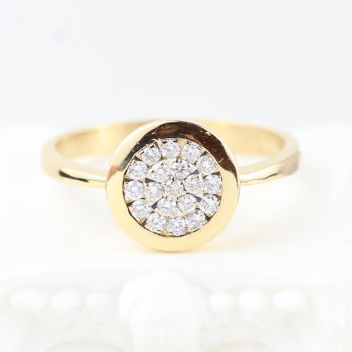 Prsten 60 Prsten - Prsten s briliantovým brusem ze žlutého zlata 18 karátů a diamanty 58 Facettes 133710B