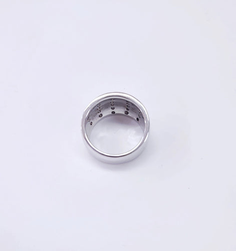 Bague 55 Bague jonc bandeau or blanc diamant 58 Facettes BAG.TIGRE-1103