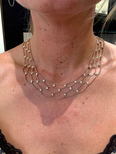 Collier Chopard - Collier drapier « collection les chaînes » - Or jaune et diamants 58 Facettes 1.0000813/1