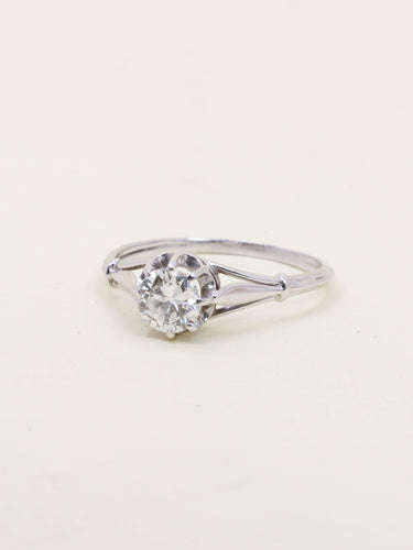 Bague 57.5 Bague solitaire or blanc diamant 0,70 ct 58 Facettes 1196