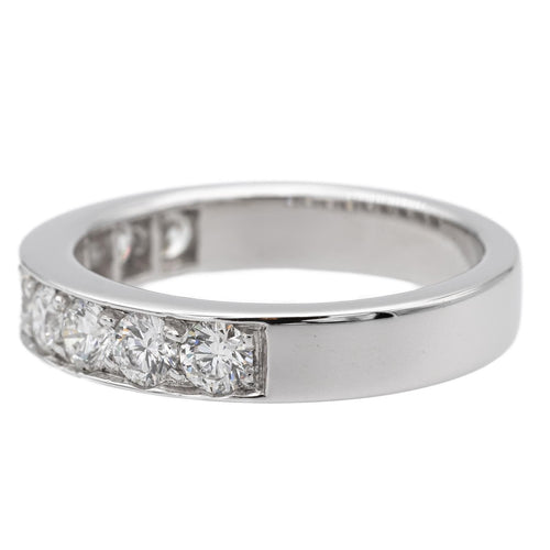 Bague 53 Bague Demi-alliance Or blanc Diamant 58 Facettes 578772RV