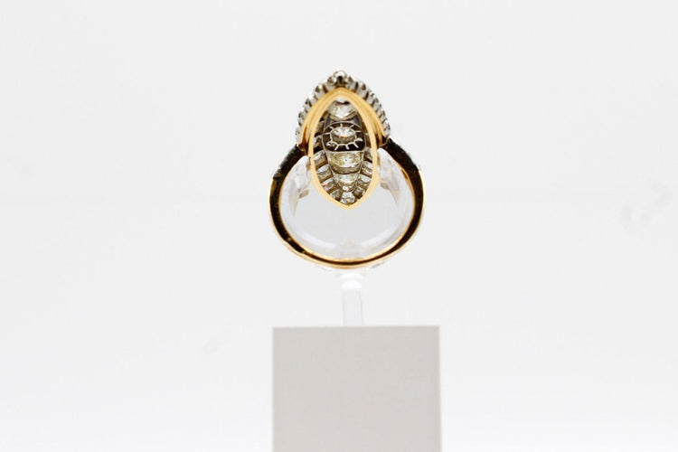 Bague Bague Marquise or jaune et platine 58 Facettes 240284