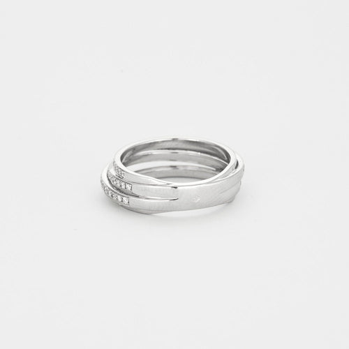 Bague 52 Bague or blanc 4 anneaux diamants 58 Facettes 3131311