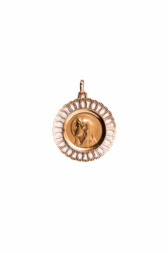 Pendentif Médaille de la Sainte Vierge Marie en or jaune 58 Facettes