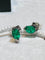 Boucles d'Oreille Or Blanc 18ct émeraudes Taille Marquise  0.40ct 58 Facettes 7860 A