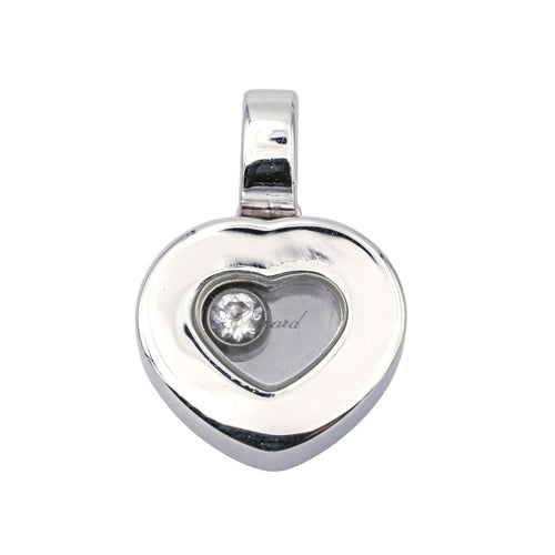 Pendentif Chopard Pendentif Coeur Happy Diamonds Or blanc Diamant 58 Facettes 3860553RV