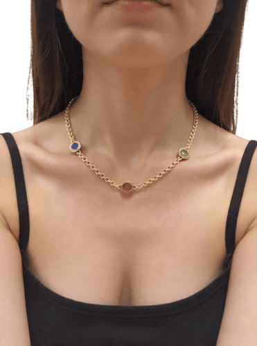 Bulgari - Halskæde Bulgari Bulgari i 18k gult guld og ædelsten 