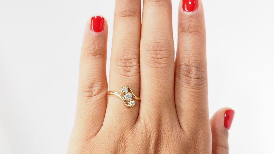 Bague 58 Bague Trilogie En Or Jaune Et Diamants 58 Facettes 32192