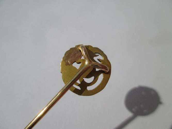 Broche Epingle serpent chien, or rose et perle fine 58 Facettes