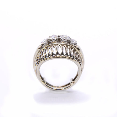 Bague 51.5 Bague bombee platine et diamants 58 Facettes 32