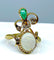Bague 56 Bague 2 Ors Opale Emeraude Diamants 58 Facettes AB226