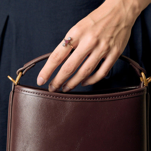 Bague 52 Bague "duchesse"  en or jaune, diamants et rubis 58 Facettes VAN0454