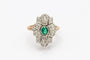 Bague 54 Bague ancienne en or jaune avec diamants et émeraude, début du XXe siècle. 58 Facettes 9897