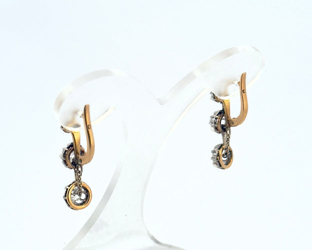 Boucles d'oreilles Boucles d’oreilles dormeuses 3 diamants or 18 carats 58 Facettes