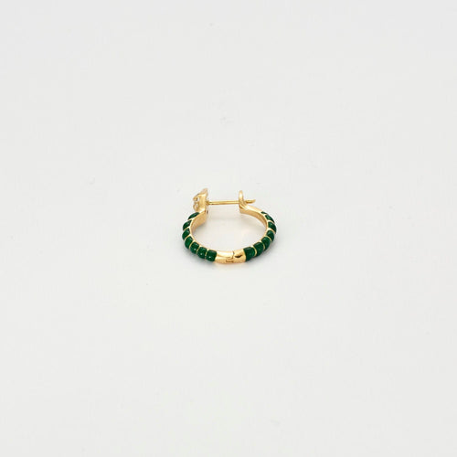 Boucles d'oreilles Boucles d'oreilles serpent fantaisie en émail vert avec diamants et tsavorites 58 Facettes 3267