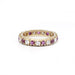 Bague 52 Alliance Américaine or jaune diamants et rubis 58 Facettes 190374R