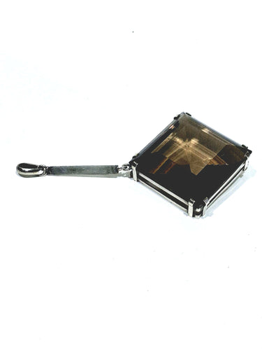 Pendentif Pendentif quartz fumé biseauté en argent 58 Facettes
