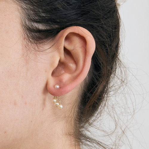 Boucles d Oreille Perles Or Jaune 58 Facettes