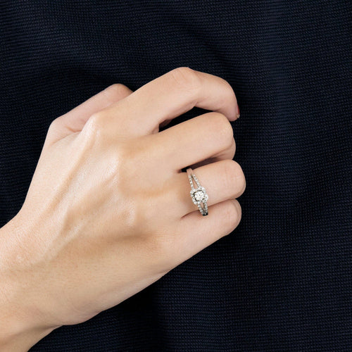 Bague 61 MAUBOUSSIN - Solitaire or blanc diamants 58 Facettes LP830/13