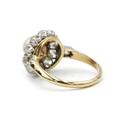 Bague 58 Bague or jaune, platine et diamants 58 Facettes 1062