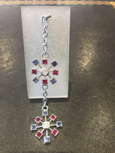 Pendentif Pendentif Flocons de Neige Or Gris serti de Diamants 58 Facettes