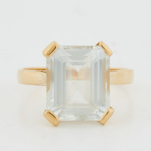 Bague 54 Bague Or Jaune - Aigue-Marine 58 Facettes RÉF 9010/14