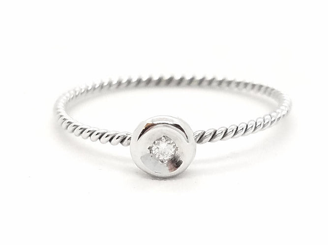 Bague 54 Bague Or blanc Diamant 58 Facettes 579277RV