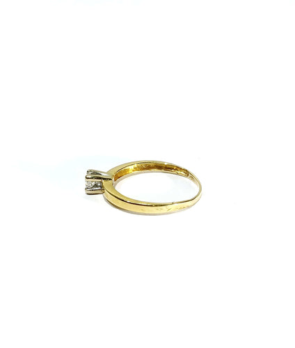 Bague 53.5 Solitaire Or Jaune Et Diamant 58 Facettes