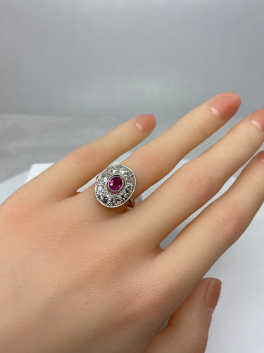 Bague 51 Bague ovale rubis & diamants 58 Facettes AB75