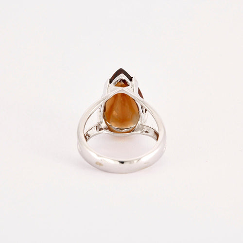 Bague Bague Poire or blanc grenat 58 Facettes LP1104/14