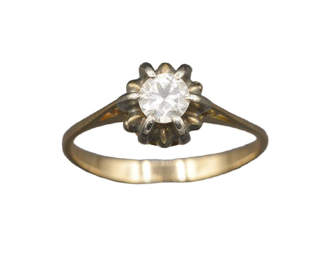 Inel solitar diamant de aur roz