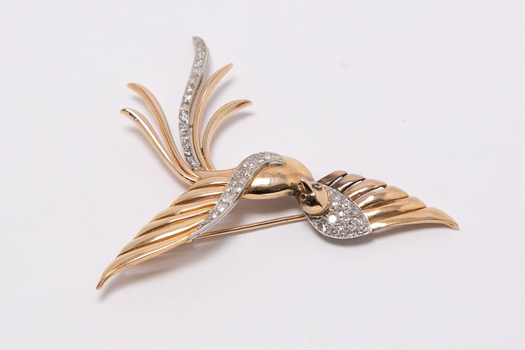 Broche broche en or et diamants 58 Facettes