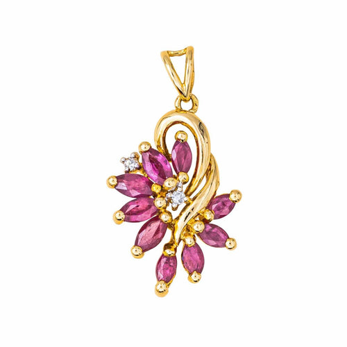 Pendentif Pendentif  Or jaune Rubis, Diamant 58 Facettes 4169051CN