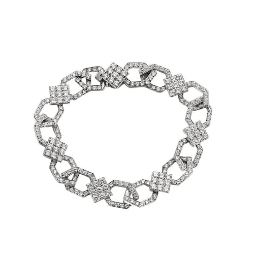Bracelet M.Gérard - Bracelet en or blanc et diamants de style art déco 58 Facettes
