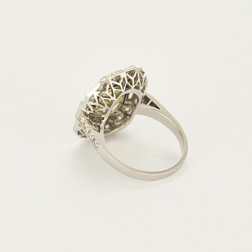 Bague 54 Bague en Or blanc et diamants 58 Facettes LJ-100